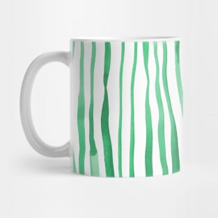 Vertical watercolor lines - green Mug